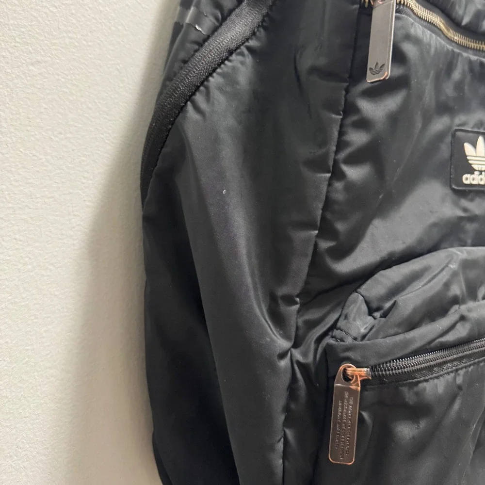 Adidas Originals National Plus Backpack Black Gold Trefoil School Travel Bag